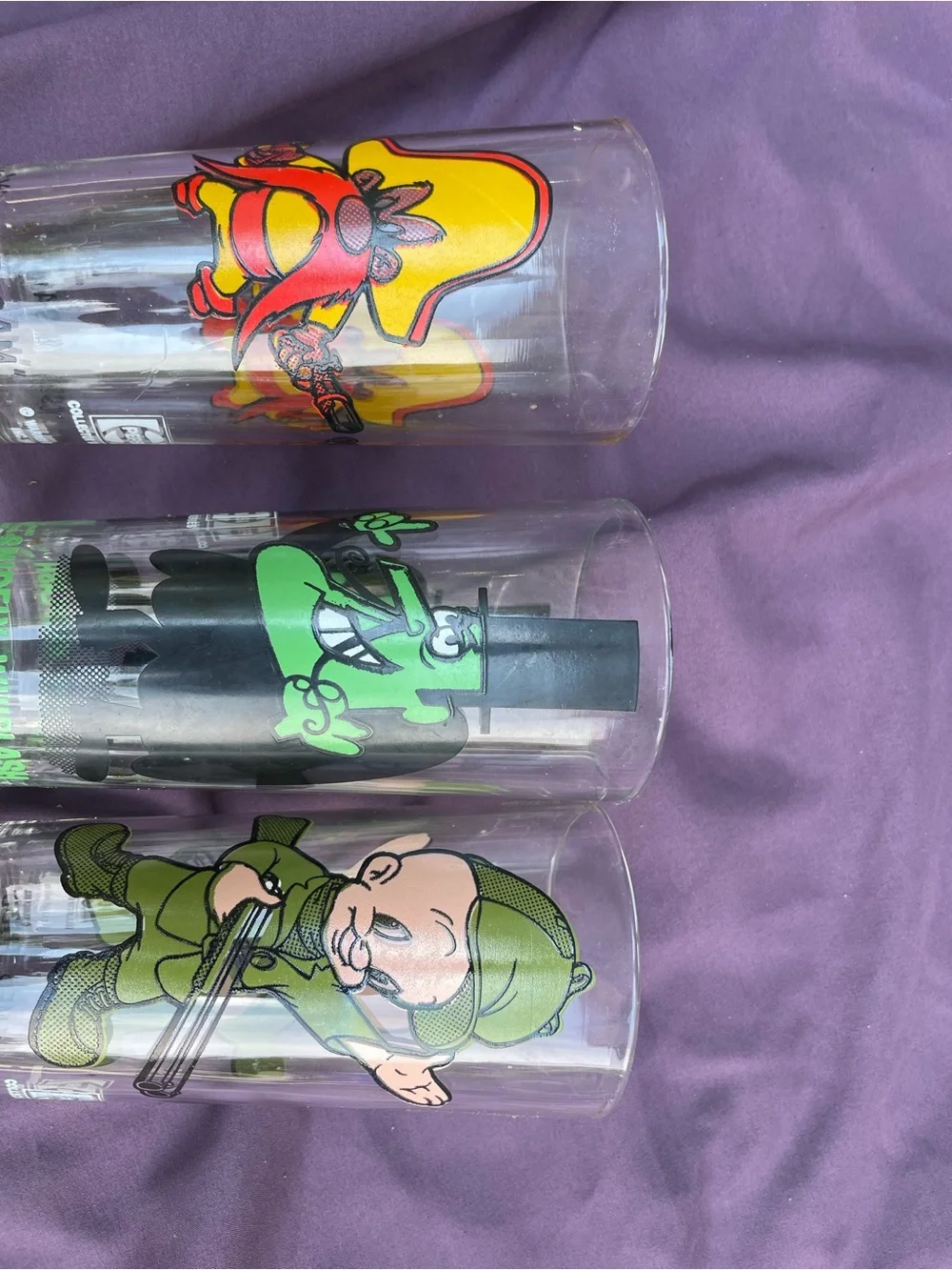 Pepsi Green and Black Cartoon Character Drinking Glass